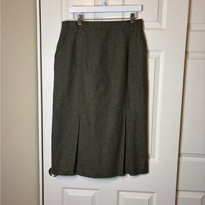 Women’s Together! Olive Wool Blend Vntg Maxi Skirt Back Button Detail 14